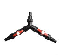 EffiFish Adaptateur de tuyau de bassin en forme de Y avec robinet d'écoulement - Connecteurs de queue de tuyau pour pompe à cascade - Séparateur en plastique noir 20 mm 25 mm (01F)