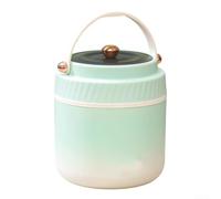 EffiFish Boîte à déjeuner double section pour soupe et ragoût Vert 1134 g | Corps en acier inoxydable 304, extérieur, base antidérapante, poignée robuste, matériaux