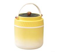 EffiFish Boîte à déjeuner double section pour soupe et ragoûts Jaune 1134 g | Corps en acier inoxydable 304, extérieur, base antidérapante, poignée robuste, matériaux