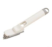 EffiFish Brosse de pulvérisation avec tête rotative, suceur plat en poils durs pour joints de carrelage, joints de sol, nettoyage d'évier de cuisine et de salle de bain (blanc)
