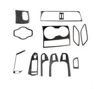EffiFish Garniture intérieure en fibre de carbone pour tableau de bord A4 B8, kit de décoration de console de voiture, protections de poignée de porte, accessoires de revêtement époxy noir