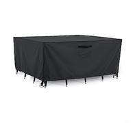 EffiFish Housse rectangulaire pour table de patio, meubles de jardin avec grille d'aération, housse imperméable pour canapé en rotin, 121,9 x 121,9 x 70,6 cm