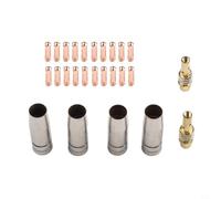 EffiFish Kit de 26 consommables de soudage MIG pour lampe torche MB15 15AK, buses de gaz en laiton, diffuseurs de buses de gaz en cuivre rouge, embouts de contact 0,6 à 1,2 mm (1,2 mm)