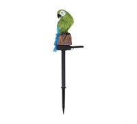 EffiFish Lampe solaire en forme de perroquet, statue de jardin en résine, décoration de pelouse extérieure, éclairage de cour à oiseaux (vert)