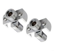 EffiFish Lot de 2 adaptateurs coudés G1/2 à angle réglable en laiton | Laiton chromé, résistant à la rouille, angle réglable, cache les trous muraux, s'adapte aux bras de douche standard