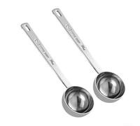 EffiFish Lot de 2 cuillères à café en acier inoxydable de 30 ml - Cuillère doseuse pour haricots moulus - Outil de cuisine avec trou de suspension