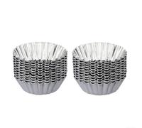EffiFish Lot de 20 moules à muffins argentés pour cupcakes, tartes et | Lot de 20 moules en aluminium, polyvalents pour tartes, cupcakes, tartes, répartition homogène de la chaleur