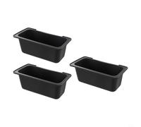 EffiFish Lot De 3 Bacs À Graisse En Silicone 19X7x7cm, Récipient D'Huile Et Gris Pour Gril, Collecteur Anti-Éclaboussures(Black)