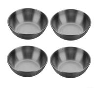 EffiFish Lot de 4 bols à sauce en acier inoxydable - Petits bols pour tapas pour apéritifs et épices - Server à condiments empilables - Bol d'appoint empilable doré 8,2 x 2,8 cm (noir)