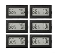 EffiFish Lot De 6 pour mini Thermomètre Hygromètre Numérique Sonde Intégrée Précision ±2°F Pour Jarres Serre pour cave Bureau Maison
