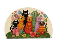 EffiFish Paillasson facile à nettoyer 40 x 60 cm - Secouez pour un | Adorable imprimé chat, pour une sensation de coton doux, prise en main sûre, taille 40 x 60 cm, idéal pour les couloirs