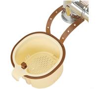 EffiFish Panier de vidange d'évier de cuisine à suspendre avec filtre amovible, bouton poussoir unique pour fruits, légumes, thé, organisateur peu encombrant (marron)