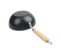 EffiFish Petit wok de style japonais 20 cm pour portion individuelle (A-20 | Construction en fer forgé, répartition homogène de la chaleur, compatible induction, développe une patine naturelle