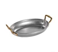 EffiFish Plateau de service en acier 304 de qualité supérieure - Forme ovale - Finition rétro - Pour maison, café, bar - Facile à nettoyer - 24,3 cm (argenté)