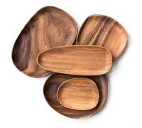 EffiFish Plateau en bois, organiseur multifonction pour un usage domestique, entrée, table de chevet, table basse, solution peu encombrante, marron (26 x 21 x 2 cm)
