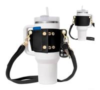 EffiFish Pochette élégante pour bouteille d'eau avec bandoulière réglable pour gobelets de 887 à 1 200 ml - Sac isotherme léger pour sport, gym, voyage, Blanc, kaki, noir, rose, Is black, Élégant
