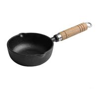 EffiFish Poêle à frire portable en fonte de 13 cm pour mini poêle à frire pour randonnée, pique-nique - Poignée amovible ultra légère pour cuisinière à induction et grill Noir
