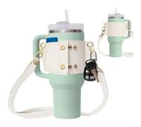 EffiFish Porte-gobelet portable avec bandoulière réglable - Porte-gobelet en néoprène pour bouteilles de voyage de 887 ml et 1 134 g, Blanc, kaki, noir, rose, Blanc, Élégant