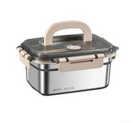 EffiFish Récipients alimentaires hermétiques en acier inoxydable avec couvercles anti-fuite pour la préparation des repas, boîte de rangement pour restes de qualité traiteur, 12 x 25 x 18 cm (boîte de