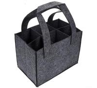 EffiFish Sac en feutre non tissé réutilisable pour 6 bouteilles, gris foncé, 1*Gray; 25*18*16, Portable et réutilisable