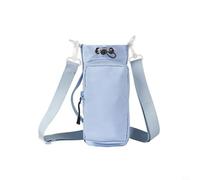 EffiFish Sac porte-bouteille isotherme en nylon avec sangle, bleu | Convient aux bouteilles de 1 134 g, poche avant pour téléphone, rangement pour clés, bandoulière pour garder les boissons
