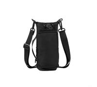 EffiFish Sac porte-bouteille isotherme en nylon avec sangle, Noir | Convient aux bouteilles de 1 134 g, poche avant pour téléphone, rangement pour clés, bandoulière pour garder les boissons