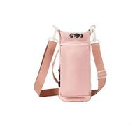 EffiFish Sac porte-bouteille isotherme en nylon avec sangle, rose | Convient aux bouteilles de 1 134 g, poche avant pour téléphone, rangement pour clés, bandoulière pour garder les boissons