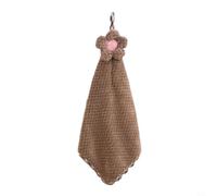 EffiFish Serviette à main en polaire corail douce ultra absorbante à séchage rapide Chiffon de nettoyage de cuisine épais avec crochet Café (café)