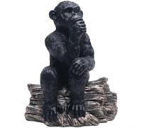 EffiFish Statue moderne en résine singe penseur, statue de gorille, noir pour sculpture pour la maison et le bureau, décoration d'art unique 17 x 13 cm