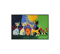 Efia Salonloewe sld1423-050x075 Rosina Wachtmeister Paillasson lavable, motif: Una bella compagnia, 50 x 75 cm, tapis d´entrée intérieur et extérieur