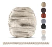 EFIXS Cordon de tirage pour Store vénitien - 2,2 mm - 10 m - Beige Clair | Beige clair - 10 m de cordon tressé en polyester, Ø 2,2 mm - pour store vénitien en bois et bambou