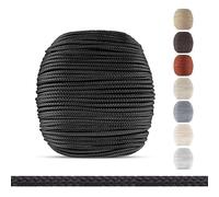 EFIXS Cordon de tirage pour Store vénitien - 2,2 mm - 15 m - Noir | Noir - 15 m de cordon tressé en polyester, Ø 2,2 mm - pour store vénitien en bois et bambou