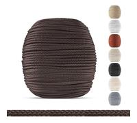 EFIXS Cordon de tirage pour Store vénitien - 2,2 mm - 20 m - Brun foncé | Brun foncé - 20 m de cordon tressé en polyester, Ø 2,2 mm - pour store vénitien en bois et bambou