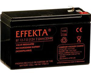 EFKTA BT12-7 - Batterie plomb feutre, AGM, 12 V, 7 Ah