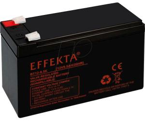 EFKTA BT12-9,5K - Batterie plomb feutre, AGM, 12 V, 9,5 Ah
