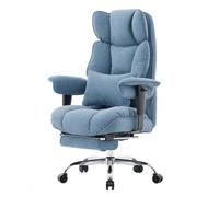 Efomao Chaise de Bureau en Tissu Grande Taille, Fauteuil Ergonomique 200KG, Siège Ordinateur Réglable à Dossier Haut, Chaise Pivotante avec Repose-Pieds et Coussin Lombaire