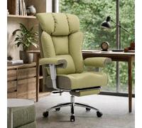 Efomao Fauteuil de Bureau Grande Taille, Chaise Ergonomique en Similicuir PU 200KG, Siège Ordinateur Réglable à Dossier Haut, Fauteuil Pivotant avec Appuie-Tête et Accoudoirs