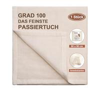 eFond 1 pièce Étamine Alimentaire, 50x50cm Tissu Ourlé Mousseline Alimentaire, Lavable Réutilisable Grade 100 Toile en Coton Pur Non Blanchi, Passoire pour Filtrer Fromage Beurre Jus Lait de Noix