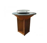 PUR LINE | Grand barbecue en acier corten avec grill | Barbecue d'extérieur avec grande grille de 100 cm de diamètre et finition résistante en acier Corten