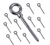 EFUTURETIME 12 x Boulon à Œil M6 x 60 mm Piton à Visser en Inox 304 | Vis œil Filet Long en acier inoxydable pour Suspension, Connexion