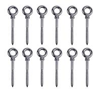 EFUTURETIME 12 x Boulon à Œil M8 x 80 mm Piton à Visser en Inox 304 | Vis œil Filet Long en acier inoxydable pour Suspension, Connexion