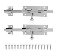 EFUTURETIME 2 x Loquet Porte 20 cm Verrou en Acier Inoxydable, Argent | 8 Pouces Targette pour les Portes en Bois, en Fer et Écurie.