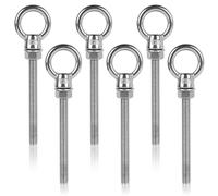EFUTURETIME 6 x Boulon à Œil M10 x 100 mm Piton à Visser Inox 304 | Boulon œil Filet Long en acier inoxydable pour Suspension, Connexion