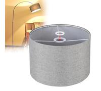 EFUTURETIME Abat-Jour en Tissu H20 × Ø30 cm E14/E27, Cylindrique Lin, Gris | Rond, Naturel, Adapté Aux Douilles, pour Lampadaire Plafonnier Suspension Applique Murale Lampe de Chevet, Lampe de Table