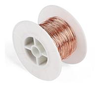 EFUTURETIME Fil de Cuivre Nu, Ø0.5mmX50M, T2 Fil Cuivre Pur pour Soudure, Appareil, Solénoïde, Artisanat, Expérience