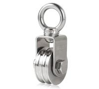 EFUTURETIME Poulie de Levage Acier Inox 304, Poulie Renvoi pour Cordes de 8 mm avec Boulon à œil M10, Rotatif, Capacité de Charge 200 kg