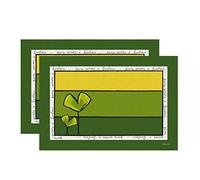 EGAN paf63/07 V Lot de Sets de Table, Tissu, Vert, 2 unités