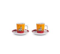 Egan Service 2 Tasses à café avec soucoupes Le Casette Rouge