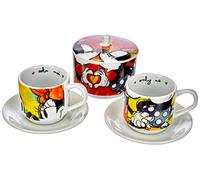 Egan service 2 tasses à café empilables Mickey avec sucrier et set de table