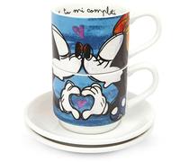 Egan service 2 tasses à café empilables Mickey Mouse